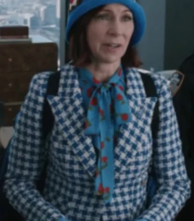 Elsbeth S02 Carrie Preston Blue Houndstooth Blazer