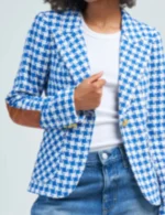 Elsbeth S02 Carrie Preston Blue Houndstooth Blazer