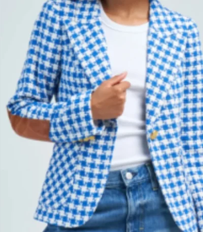 Elsbeth S02 Carrie Preston Blue Houndstooth Blazer
