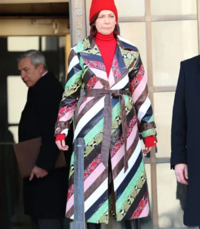 Elsbeth S02 Carrie Preston Snakeskin Coat