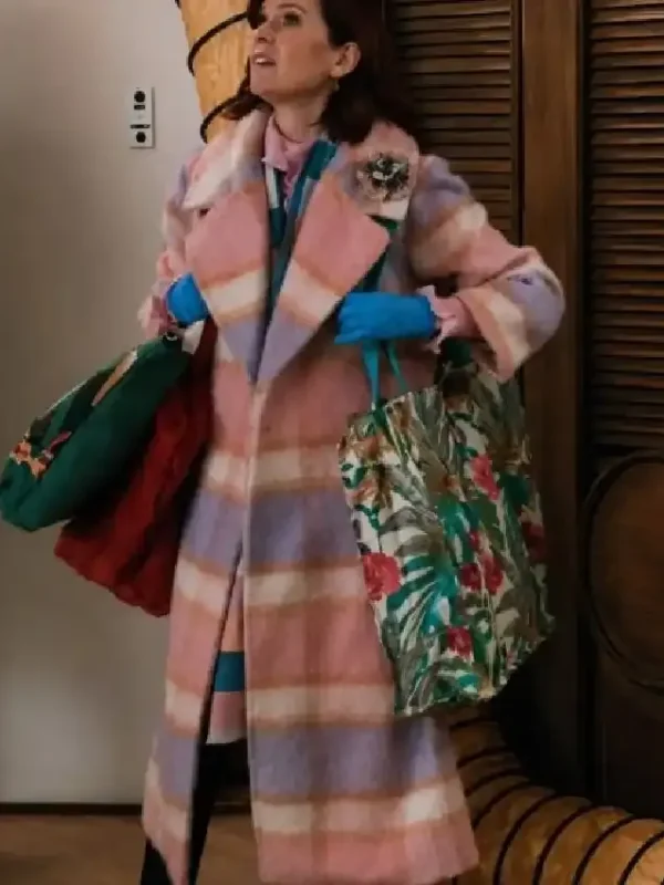 Elsbeth S03 Carrie Preston Pink Plaid Coat