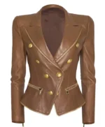 Elsbeth Tiff Giles Brown Leather Blazer