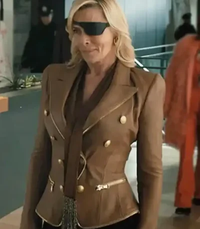 Elsbeth Tiff Giles Brown Leather Blazer