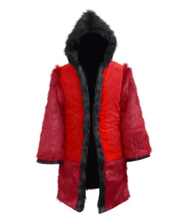 Emma Stone 101 Dalmatians Cruella Devil Fur Red Coat