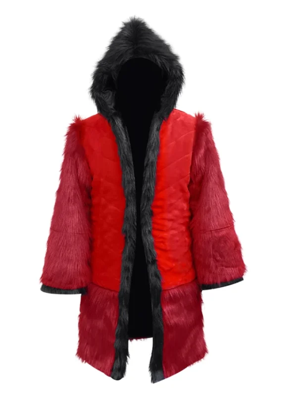 Emma Stone 101 Dalmatians Cruella Devil Fur Red Coat