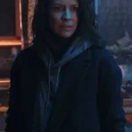 Evangeline Lilly Crisis Claire Reimann Black Coat
