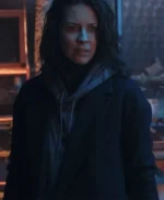 Evangeline Lilly Crisis Claire Reimann Black Coat