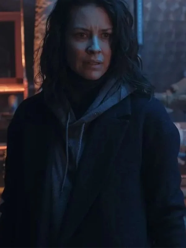 Evangeline Lilly Crisis Claire Reimann Black Coat