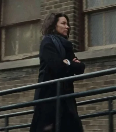 Evangeline Lilly Crisis Claire Reimann Black Coat
