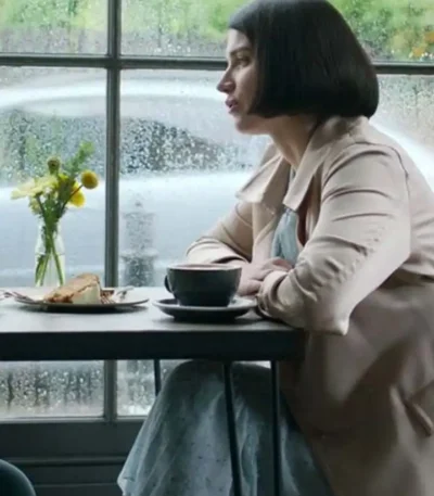 Behind Her Eyes Adele Long Beige Coat
