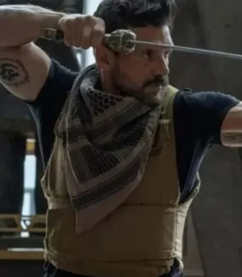 Frank Grillo Boss Level Roy Pulver Beige Nylon Fabric Vest