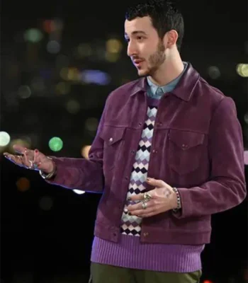 Frankie Jonas Claim To Fame S01 Purple Suede Jacket