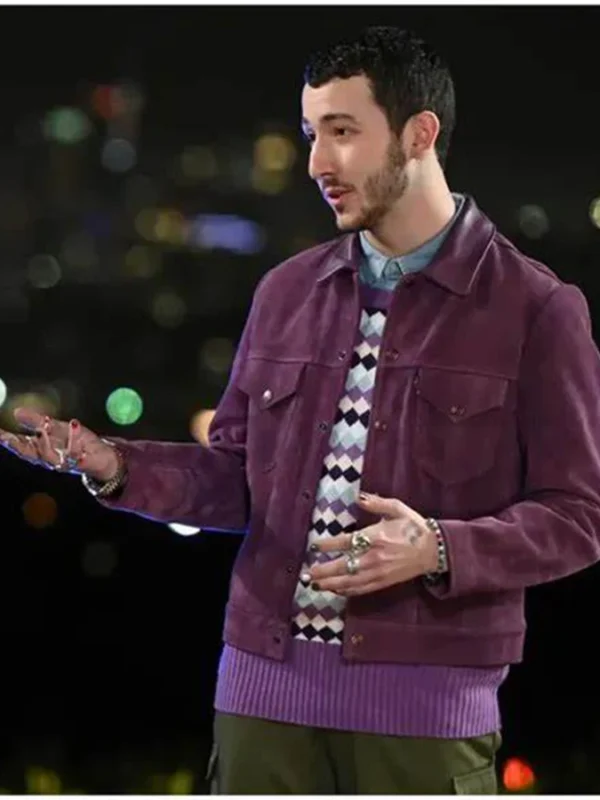 Frankie Jonas Claim To Fame S01 Purple Suede Jacket