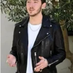 Frankie Jonas Claim to Fame Black Biker Jacket