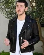 Frankie Jonas Claim to Fame Black Biker Jacket