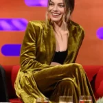 Graham Norton Show 2023 Margot Robbie Velvet Suit