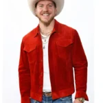 Grammy 2026 Brandon Lake Red Suede Jacket