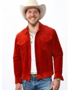 Grammy 2026 Brandon Lake Red Suede Jacket