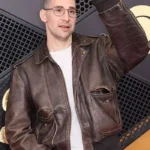 Grammy Awards Jack Antonoff Brown Leather Jacket