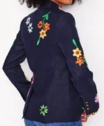 Prue Leith Floral Embroidery Blazer