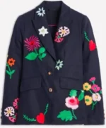 Prue Leith Floral Embroidery Blazer