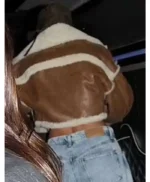 Hailey Bieber Brown Shearling Jacket