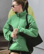 Hailey Bieber Green Anorak Jacket