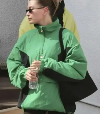 Hailey Bieber Green Anorak Jacket