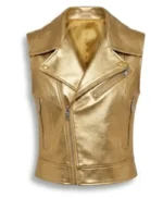 Hailey Bieber Golden Vest