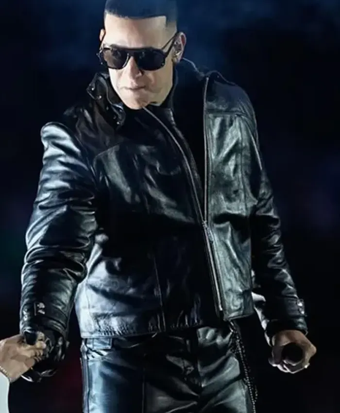 Halftime Show Daddy Yankee Black Leather Jacket Halftime Show Daddy Yankee Black Leather Jacket