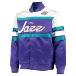 Hardwood Classics Utah Jazz Purple-White Satin Jacket