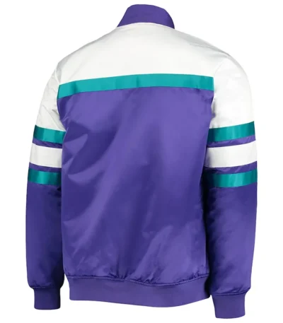 Hardwood Classics Utah Jazz Purple-White Satin Jacket