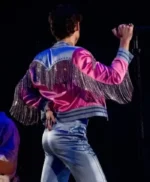Harry Styles Love On Tour La Pink and Blue Fringe Jacket