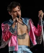 Harry Styles Love On Tour La Pink and Blue Fringe Jacket