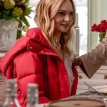 Heather Graham Best Christmas Ever 2023 Red Puffer Jacket