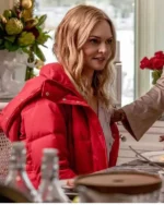 Heather Graham Best Christmas Ever 2023 Red Puffer Jacket
