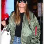 Heidi Klum Green Bomber Jacket