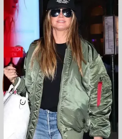Heidi Klum Green Bomber Jacket