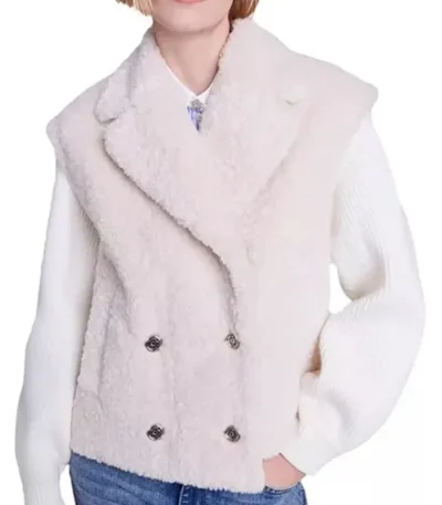 Holly James Elsbeth 2024 White Sherpa Jacket