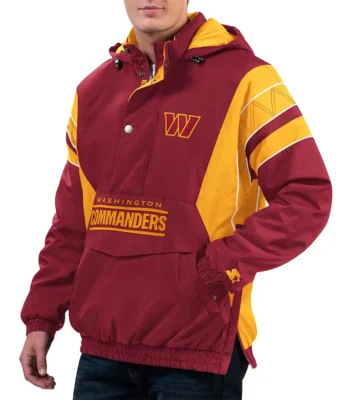 Home Team Washington Commanders Burgundy Half-Zip Hoodie Jacket