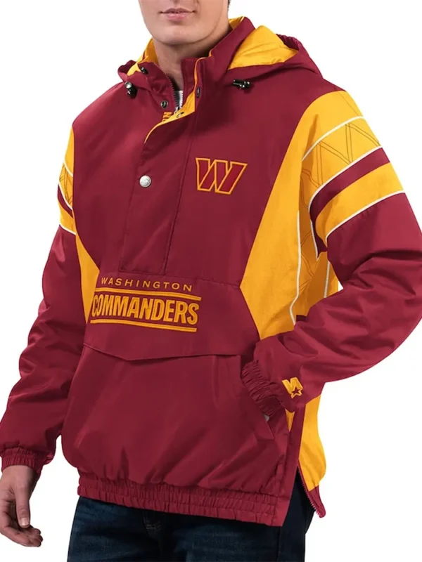 Home Team Washington Commanders Burgundy Half-Zip Hoodie Jacket