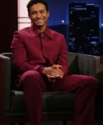 Jimmy Kimmel Live Jaafar Jackson Burgundy Suit