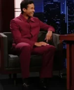 Jimmy Kimmel Live Jaafar Jackson Burgundy Suit