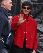 Jacob Elordi Red Suede Leather Jacket