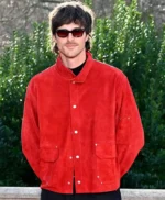 Jacob Elordi Red Suede Leather Jacket