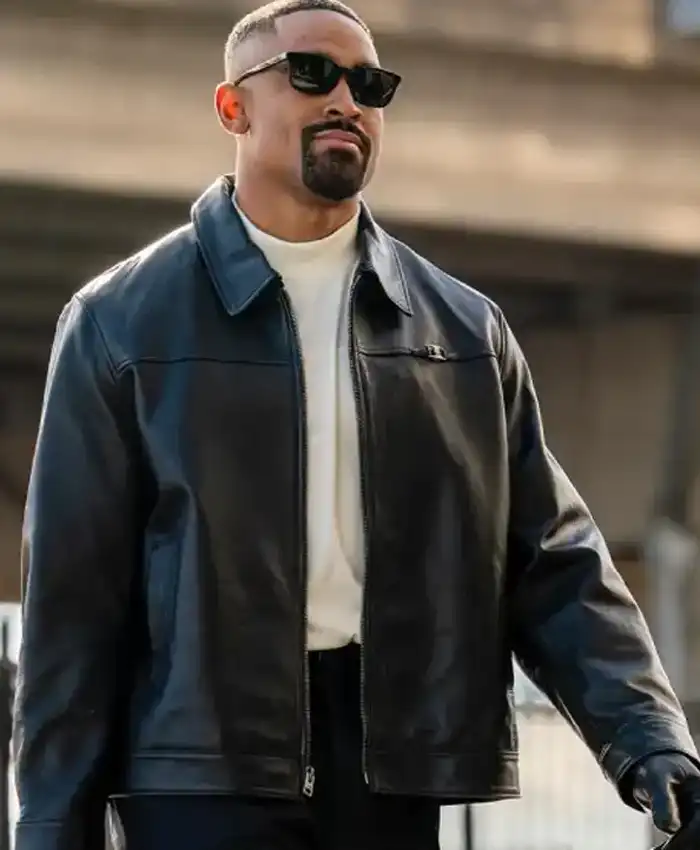 Jalen Hurts Black Leather Jacket Jalen Hurts Black Leather Jacket