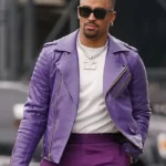 Jalen Hurts Purple Leather Jacket