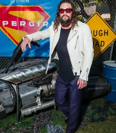 Jason Momoa DC Event LA Supergirl Biker Leather Jacket