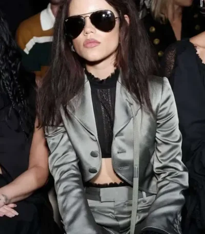 Jenna Ortega Paris Fashion Week Crop Blazer