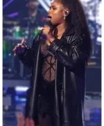 Jennifer Hudson 2024 Black Leather Trench Coat